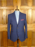 26/0129 new w/ tags chester barrie savile row blue / red check wool-mix sports jacket blazer 42 regular