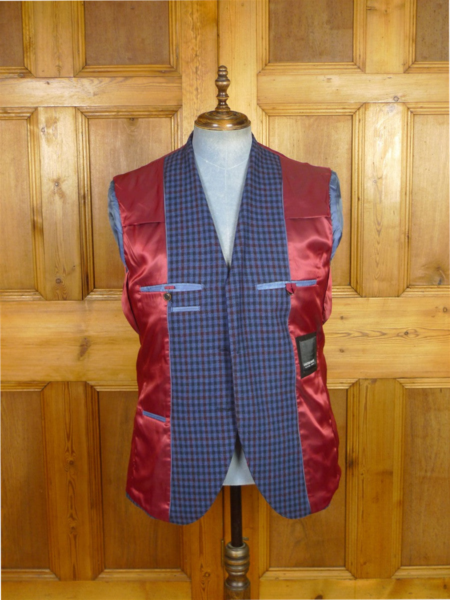 26/0129 new w/ tags chester barrie savile row blue / red check wool-mix sports jacket blazer 42 regular