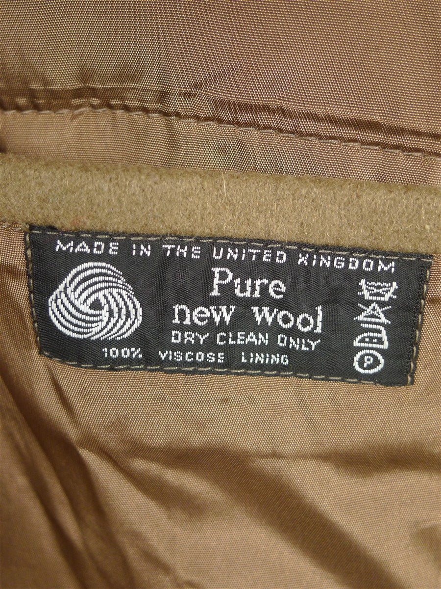 26/0135 vintage made in england all wool british warm style overcoat 38