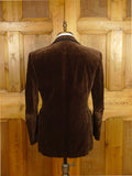26/0125 wonderful vintage aquascutum brown velvet evening dinner jacket w/ braid trims 39 regular