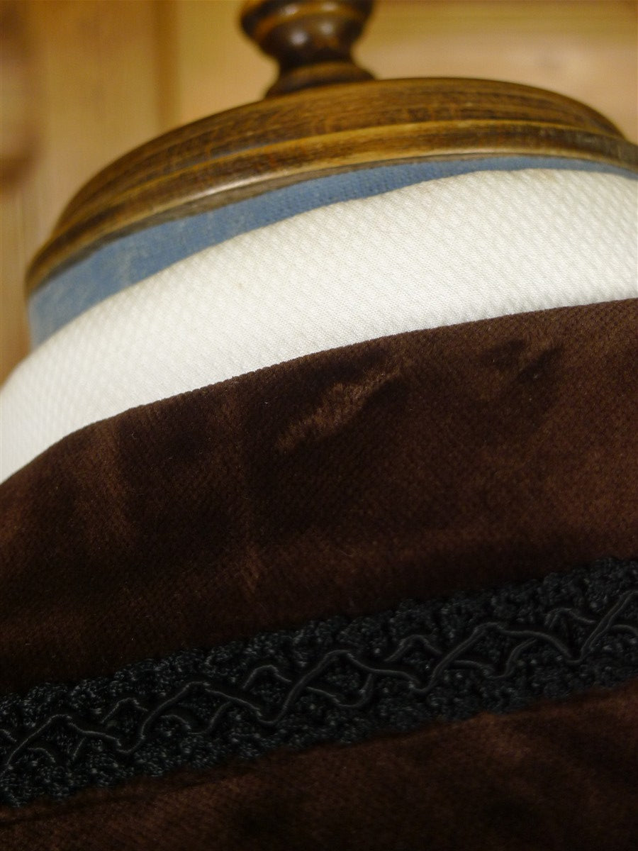 26/0125 wonderful vintage aquascutum brown velvet evening dinner jacket w/ braid trims 39 regular