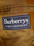 26/0136 stunning vintage burberrys' pure cashmere tan brown raglan coat overcoat 40-42