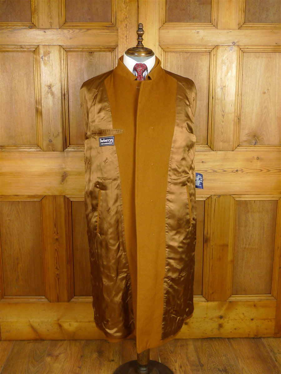 26/0136 stunning vintage burberrys' pure cashmere tan brown raglan coat overcoat 40-42