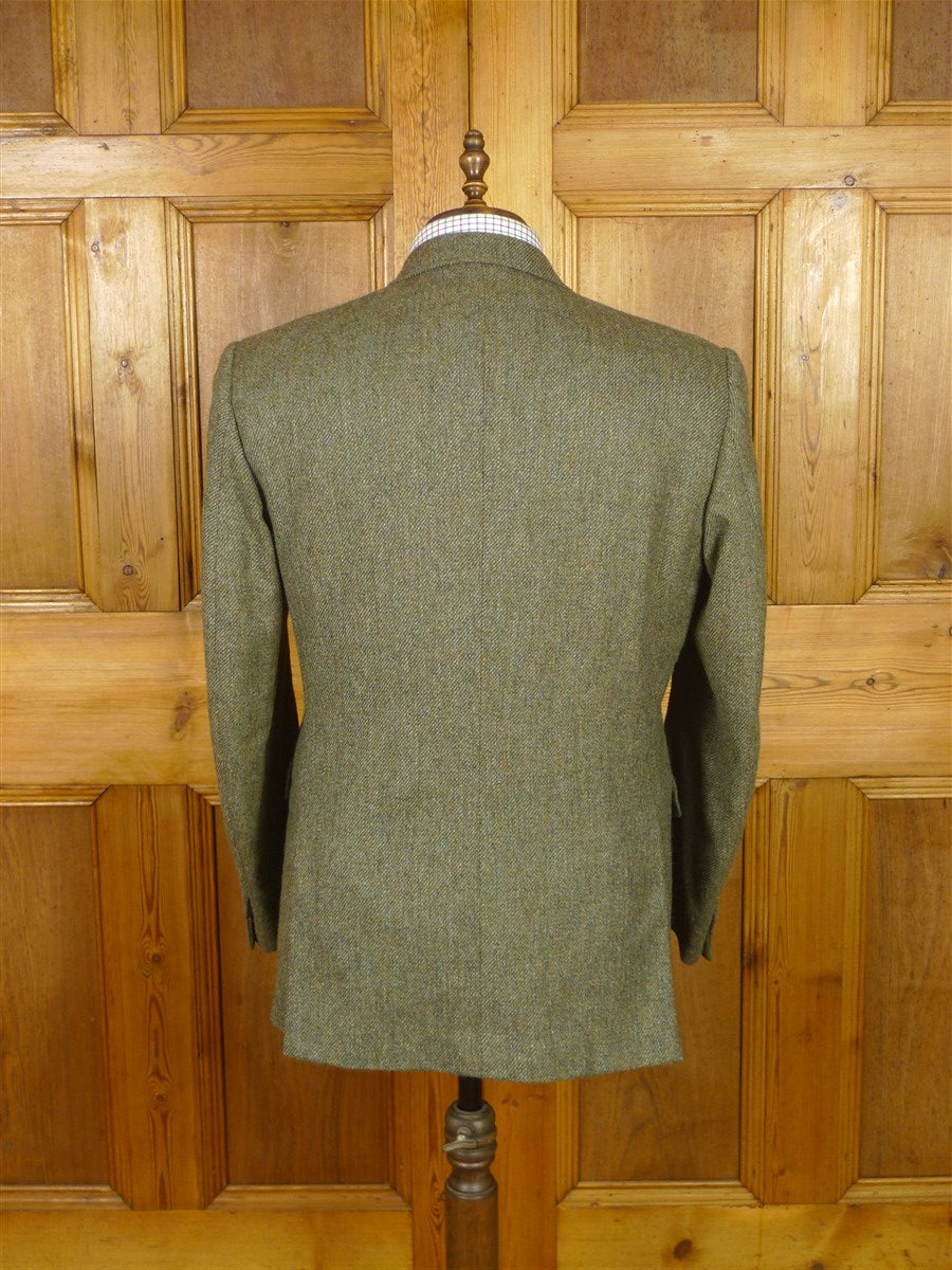 26/0145 immaculate vintage bespoke tailored crombie for john g hardy heavyweight green tweed jacket 41-42 regular