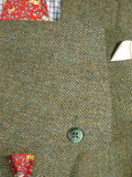 26/0145 immaculate vintage bespoke tailored crombie for john g hardy heavyweight green tweed jacket 41-42 regular