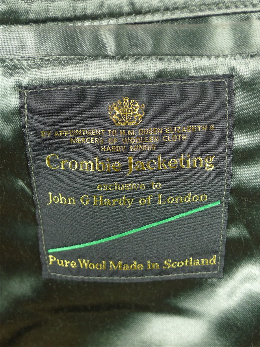 26/0145 immaculate vintage bespoke tailored crombie for john g hardy heavyweight green tweed jacket 41-42 regular