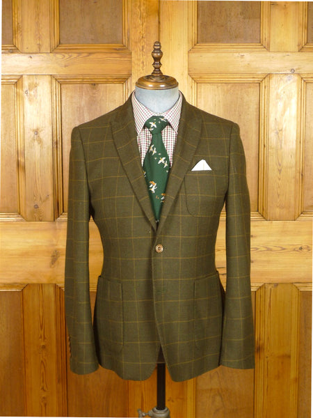 26/0138 bernard weatherill savile row rtw patch pocket brown wp check wool tweed sports jacket blazer 39