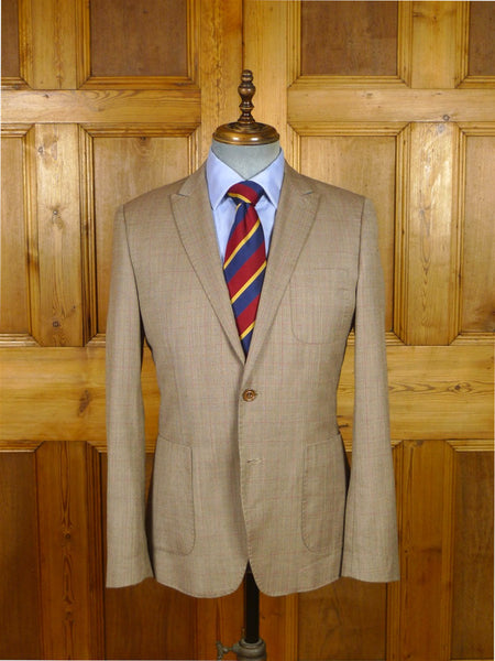 26/0137 bernard weatherill savile row rtw patch pocket brown / red wp check wool sports jacket blazer 38-39