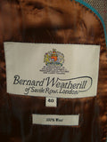 26/0137 bernard weatherill savile row rtw patch pocket brown / red wp check wool sports jacket blazer 38-39