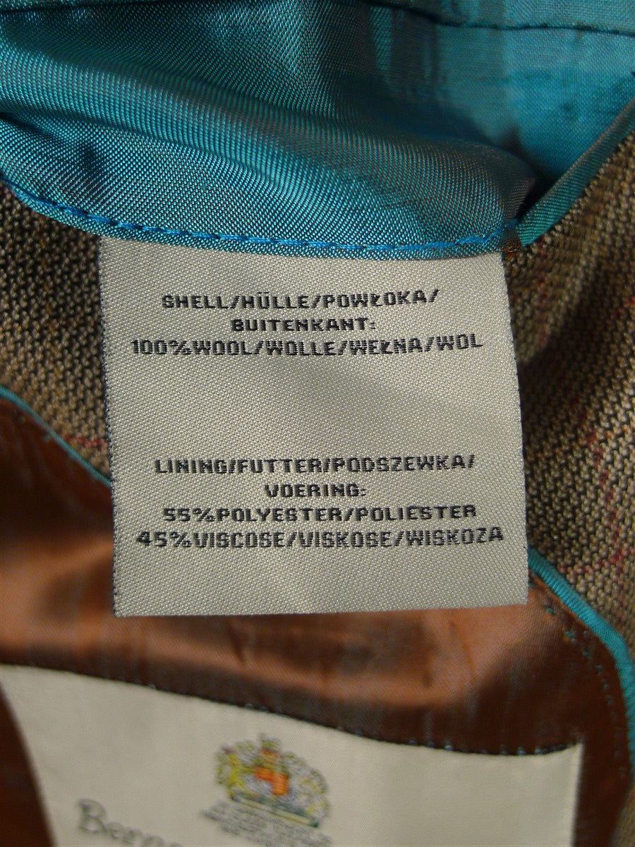 26/0137 bernard weatherill savile row rtw patch pocket brown / red wp check wool sports jacket blazer 38-39