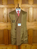26/0139 near immaculate vintage harris tweed brown herringbone d/b pea coat overcoat 39