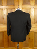 26/0147 vintage 1940s 1950s heavyweight black barathea wool peak lapel s/b dinner jacket 42 short