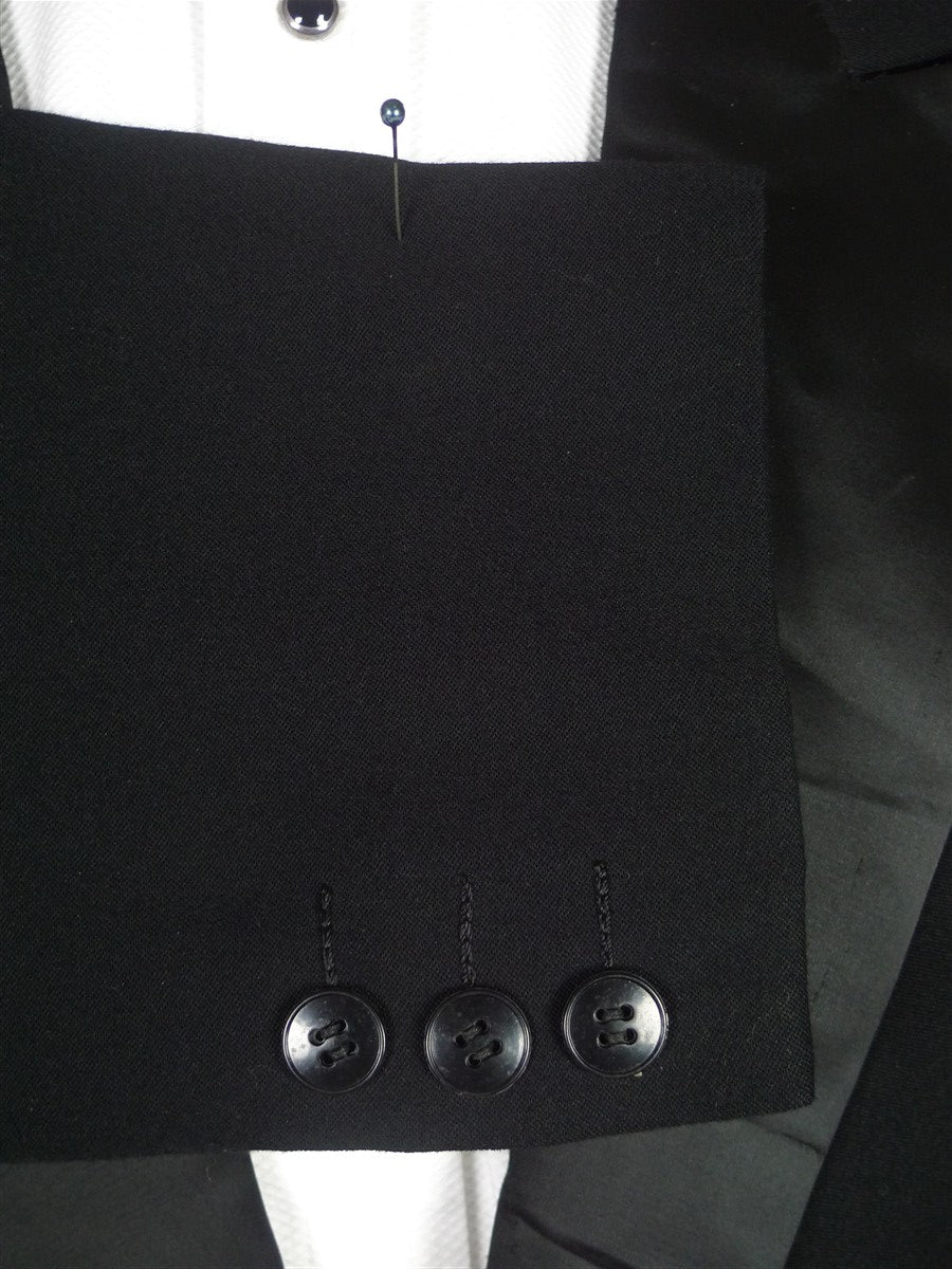 26/0147 vintage 1940s 1950s heavyweight black barathea wool peak lapel s/b dinner jacket 42 short