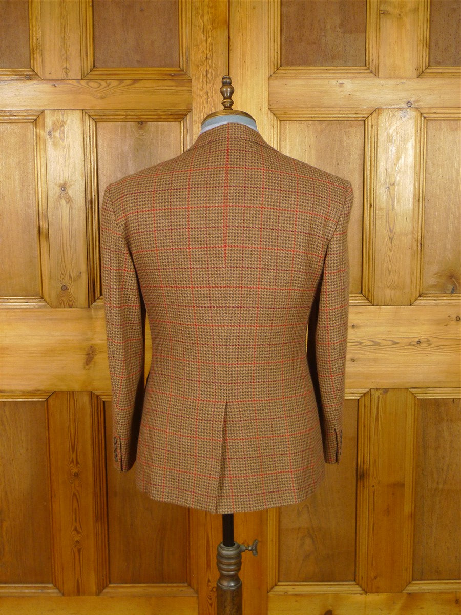 26/0151 immaculate vintage hackett london pure cashmere gun check sports jacket blazer 39-40 short