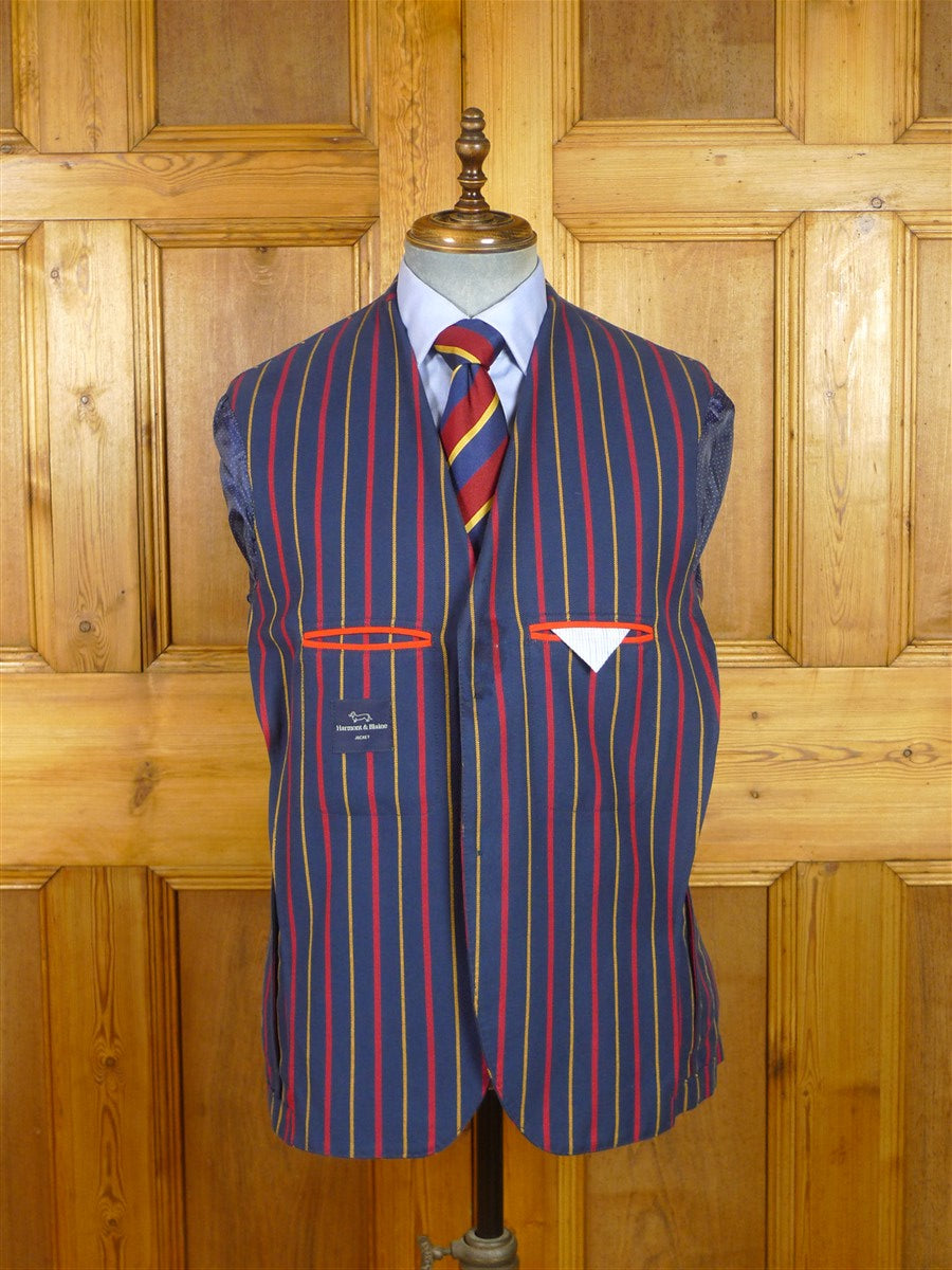 26/0153 immaculate harmont & blaine striped cotton unlined boating blazer jacket (rrp £440) 40