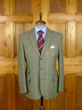 26/0154 near immaculate vintage hackett london green gun check pure cashmere sports jacket blazer 39 short