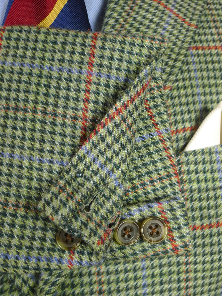 26/0154 near immaculate vintage hackett london green gun check pure cashmere sports jacket blazer 39 short