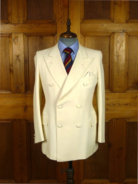 26/0157 delightful vintage d'avenza bond st. ivory white italian wool mix d/b blazer jacket 39 short