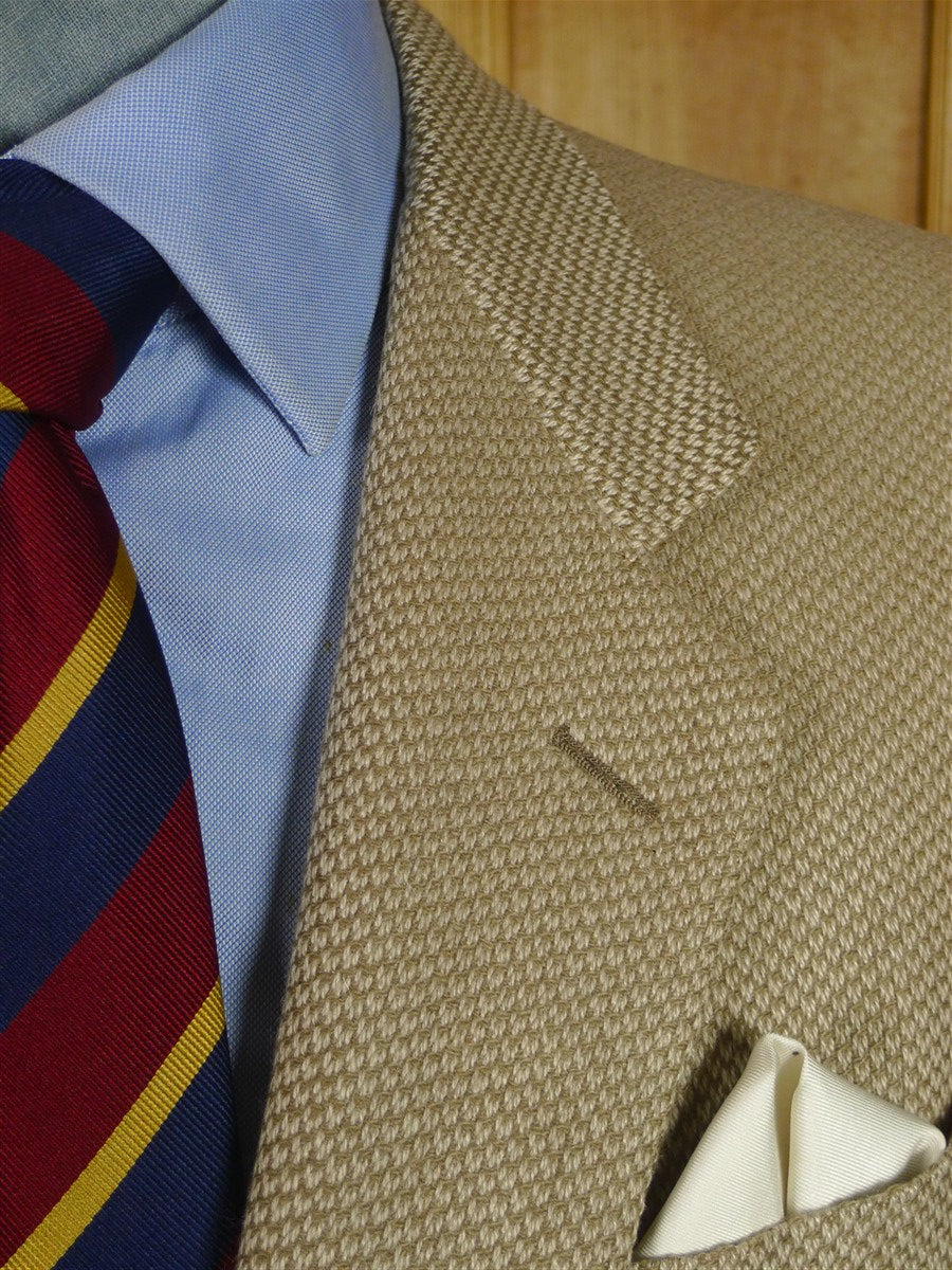 26/0159 vintage italian beige pure cashmere barleycorn weave sports jacket blazer 39 short