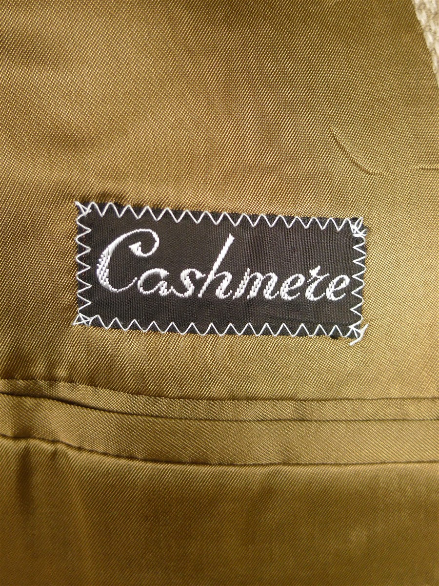 26/0159 vintage italian beige pure cashmere barleycorn weave sports jacket blazer 39 short