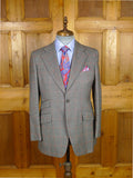26/0168 fabulous vintage turnbull & asser london heavyweight grey / red wp check worsted suit 40 short