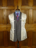 26/0168 fabulous vintage turnbull & asser london heavyweight grey / red wp check worsted suit 40 short