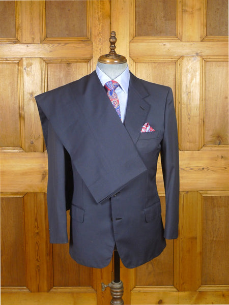 26/0164 brioni canvassed luxury navy blue wool suit w/ embroidered linings 40 short