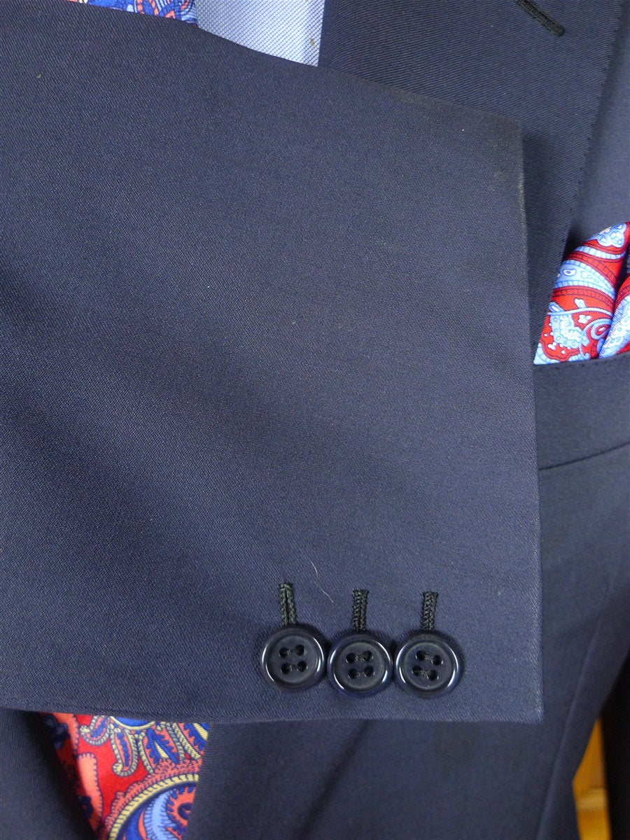 26/0164 brioni canvassed luxury navy blue wool suit w/ embroidered linings 40 short