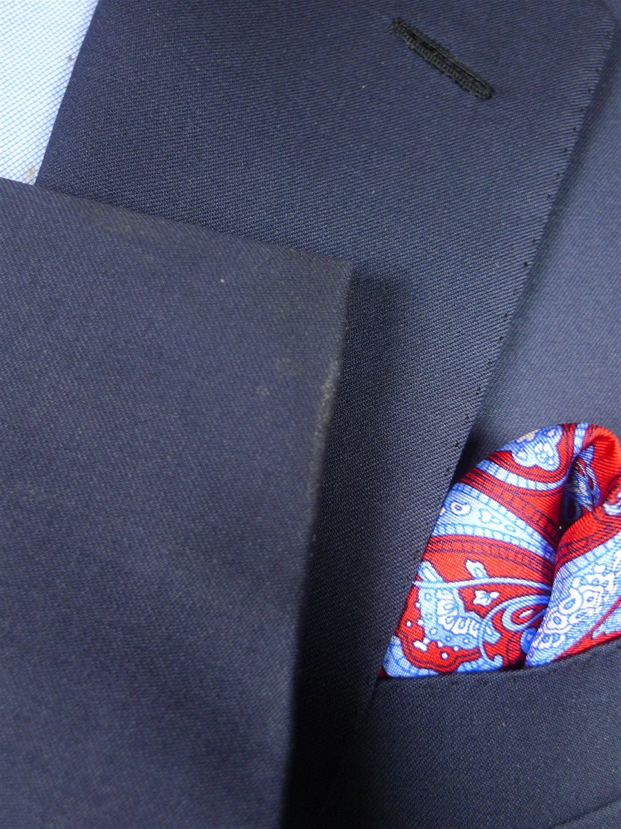 26/0164 brioni canvassed luxury navy blue wool suit w/ embroidered linings 40 short