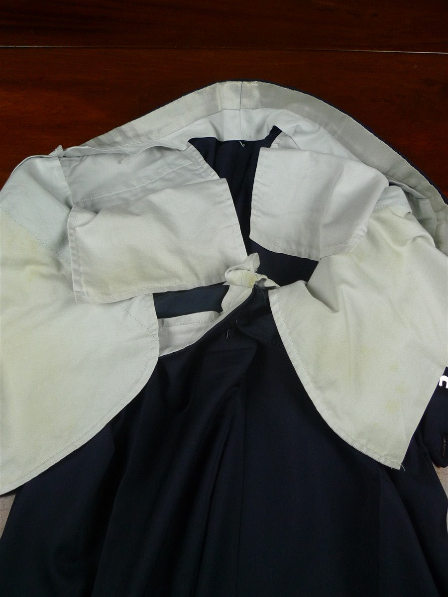 26/0164 brioni canvassed luxury navy blue wool suit w/ embroidered linings 40 short