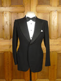 26/0170 fabulous1930s 1940s vintage black barathea / grosgrain silk wide peak lapel s/b dinner jacket 36 regular