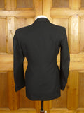 26/0170 fabulous1930s 1940s vintage black barathea / grosgrain silk wide peak lapel s/b dinner jacket 36 regular