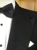 26/0170 fabulous1930s 1940s vintage black barathea / grosgrain silk wide peak lapel s/b dinner jacket 36 regular