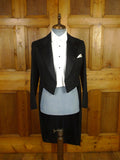 26/0173 genuine 1940s 1950s vintage black evening tailcoat w/ silk satin facings 37 regular to long
