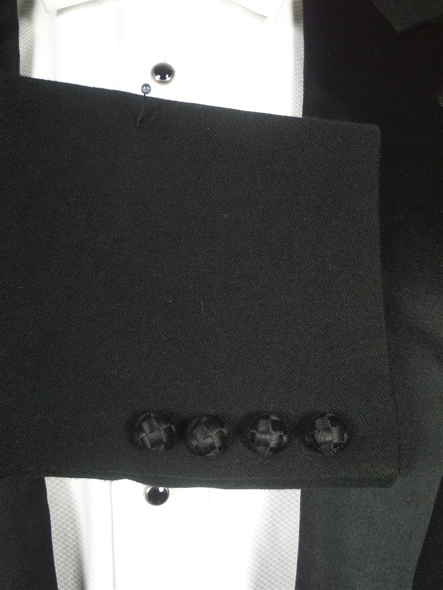 26/0173 genuine 1940s 1950s vintage black evening tailcoat w/ silk satin facings 37 regular to long