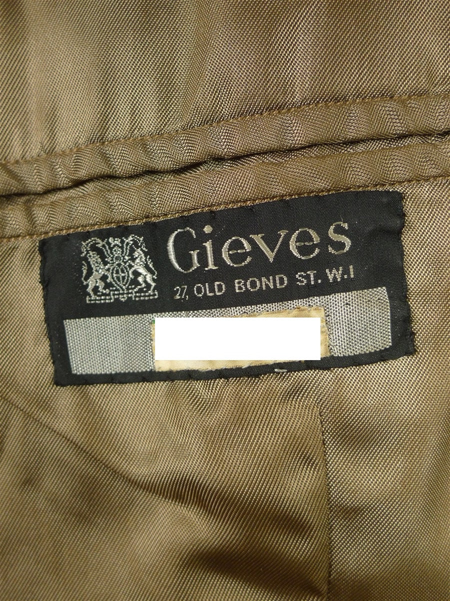 26/0176 vintage 1950s 1960s gieves savile row extra-heavyweight british warm overcoat coat w/ original leather buttons 39