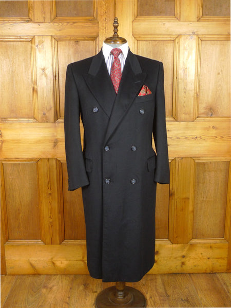 26/0175 near immaculate italian pure cashmere navy blue d/b overcoat coat 40