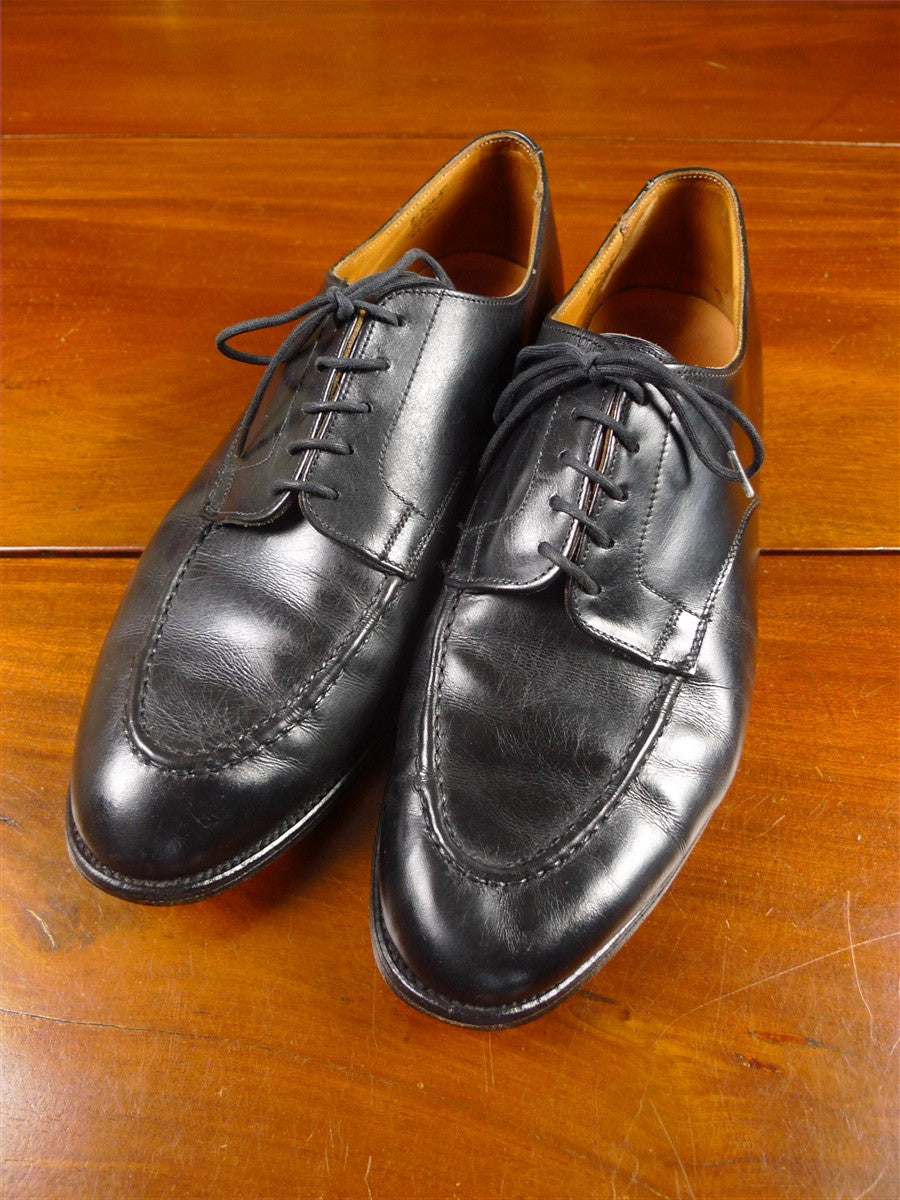 26/0198 vintage tricker's  jermyn street black apron front derby shoe uk 8.5