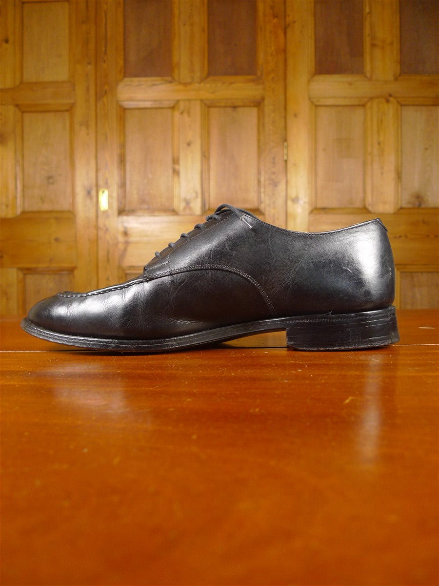 26/0198 vintage tricker's  jermyn street black apron front derby shoe uk 8.5