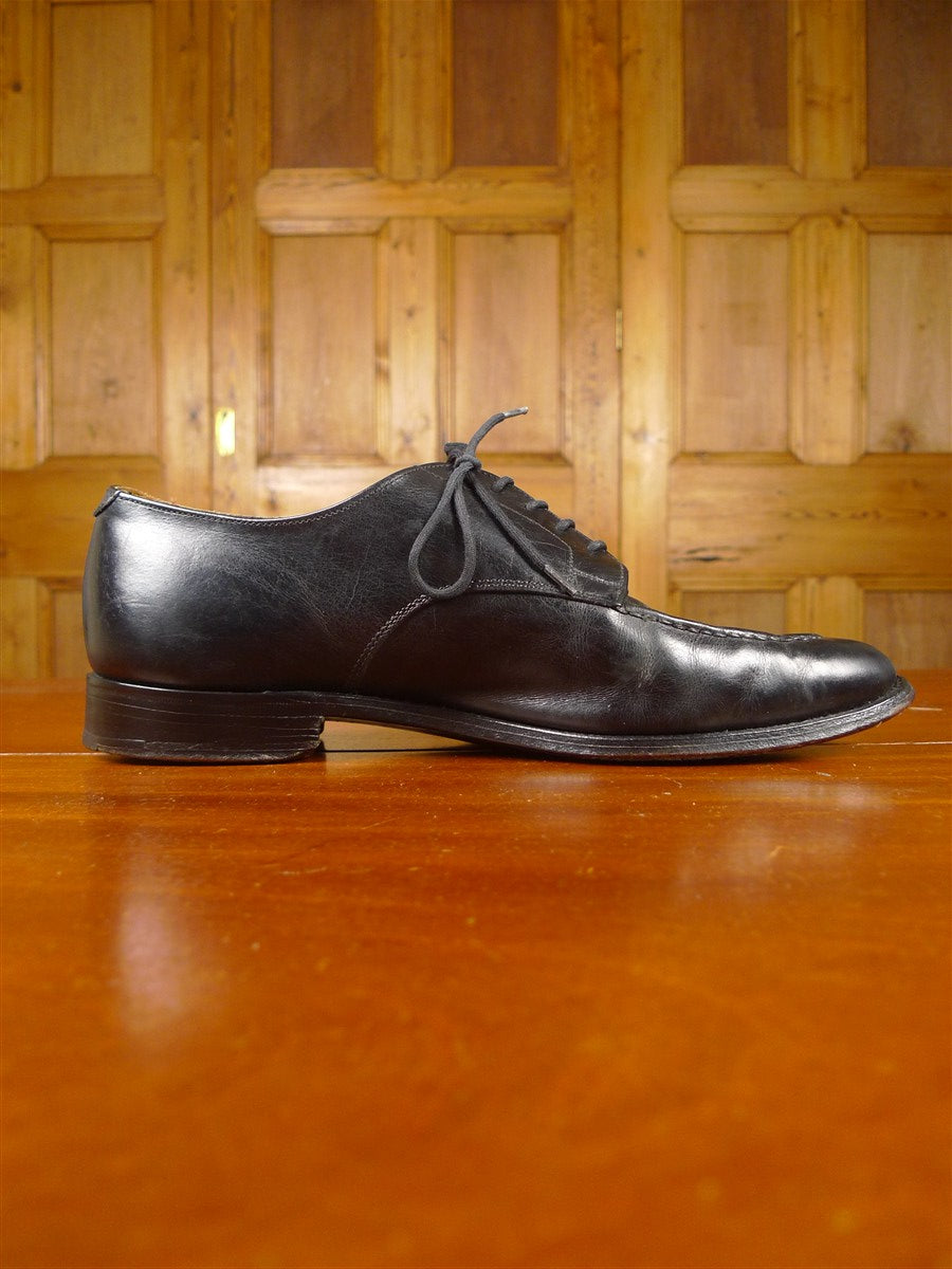26/0198 vintage tricker's  jermyn street black apron front derby shoe uk 8.5
