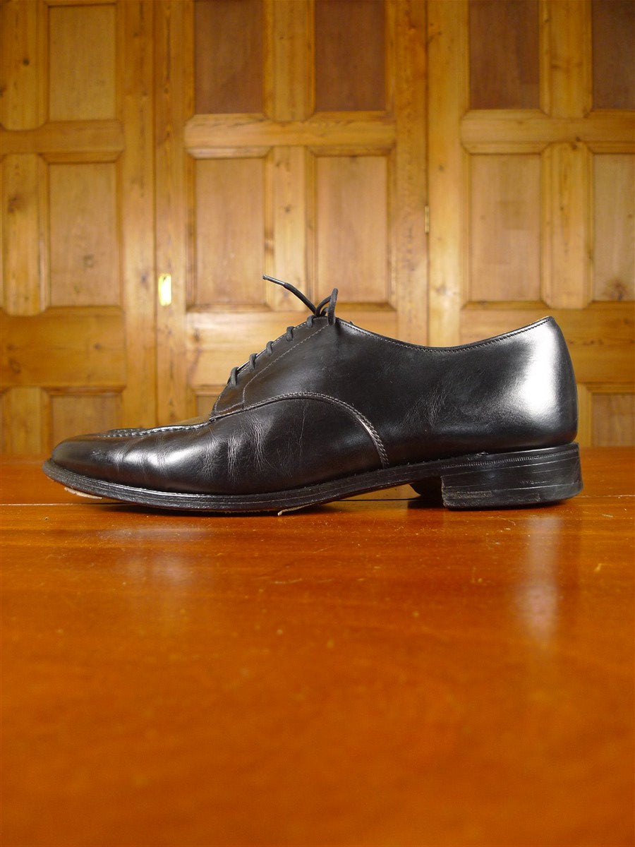 26/0198 vintage tricker's  jermyn street black apron front derby shoe uk 8.5
