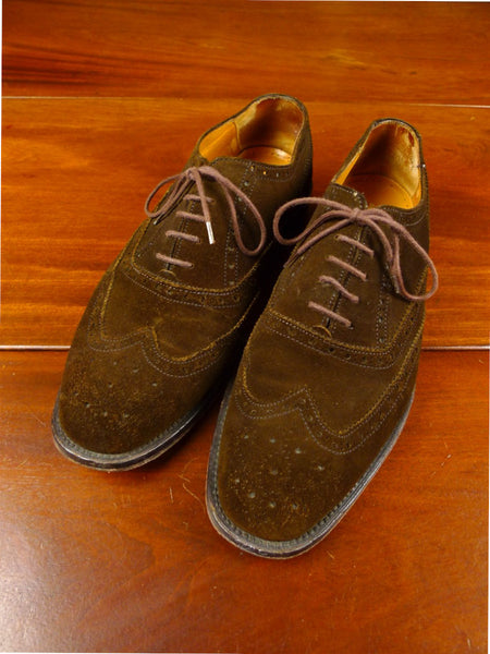 26/0213 john white northampton brown suede brogue shoe uk 8.5