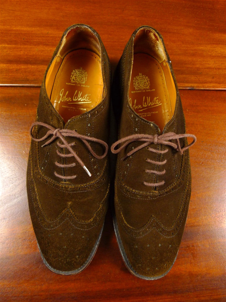26/0213 john white northampton brown suede brogue shoe uk 8.5
