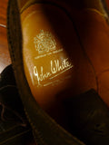 26/0213 john white northampton brown suede brogue shoe uk 8.5