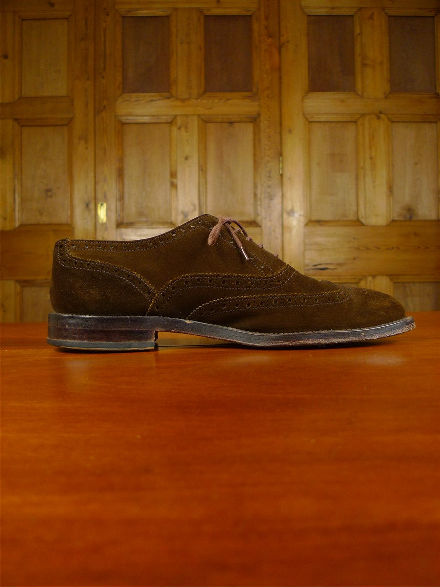 26/0213 john white northampton brown suede brogue shoe uk 8.5