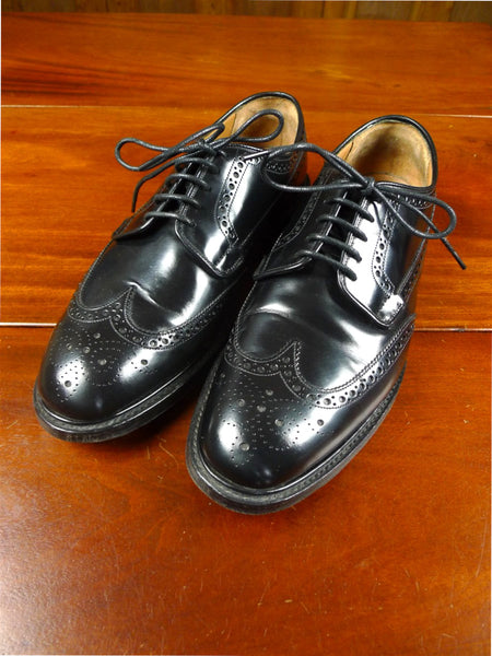 26/0212 heavyweight herring shoes 'canning' black brogue shoe uk 10