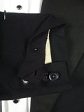 26/0210 genuine 1950s vintage british black wool evening tailcoat w/ grosgrain silk facings 39-40 regular