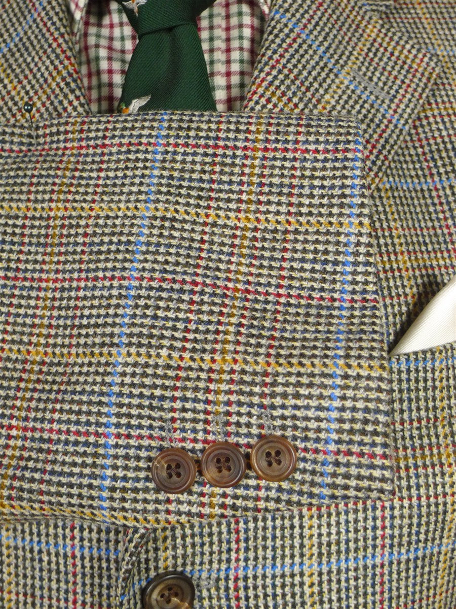 26/0206 immaculate daks london wp check tweed wool sports jacket blazer 41 regular