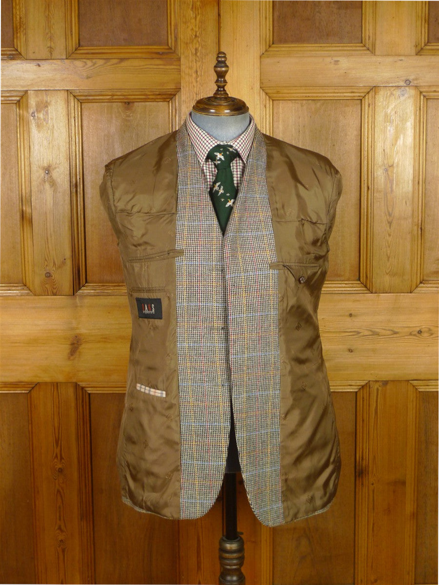 26/0206 immaculate daks london wp check tweed wool sports jacket blazer 41 regular