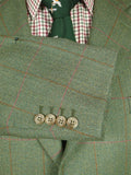 26/0204 immaculate 2012 bespoke tailored green / red wp check tweed sports jacket 44 short to regular